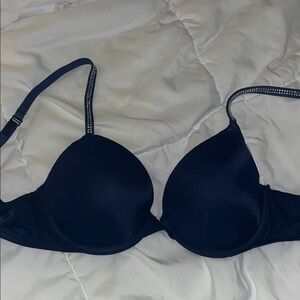 PINK Victoria's Secret Navy Shine strap push up bra